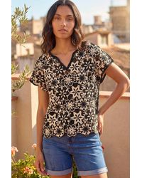 Roman - Floral Crochet Knit Top - Lyst