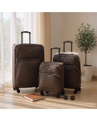 Infinity Leather - Expandable Soft 8 Wheel Lightweight Suitcase Luggage Travel Bags Nylon - Lyst