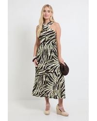 Wallis - Petite Abstract Twist Neck Maxi Dress - Lyst