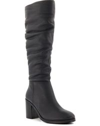 Dune - Ladies Truce 2 Ruched Block Heeled Knee High Boots 2 - Lyst