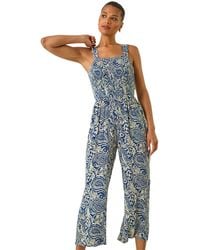 Roman - Paisley Print Cropped Jumpsuit - Lyst