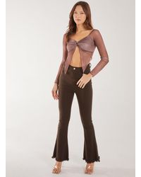 Pink Vanilla - Butterfly Mesh Long Sleeve Top - Lyst