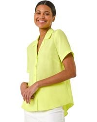 Roman - Collared Short Sleeve Blouse - Lyst