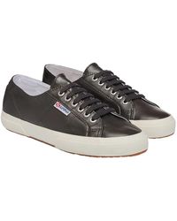 Superga - Ladies 2750 Metallic Leather Trainers (Metallic/Off) - Lyst