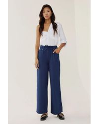 Hiccup - Wide Leg Elastic Waist Denim Pants - Lyst