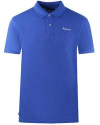 Aquascutum - Brand Logo Plain Royal Polo Shirt - Lyst