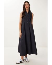 Happiness İstanbul - Mandarin Collar Sleeveless A-Line Midi Dress - Lyst
