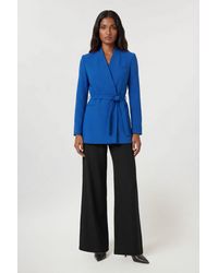 Karen Millen - Tailored Collarless Belted Blazer - Lyst