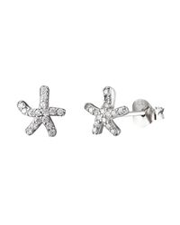The Jewellery Stockroom - Sterling Pave Cubic Zirconia Sea Star Stud Earrings - Lyst