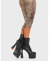 LAMODA - Ankle Boots Over Everything Round Toe Platform Heels With Lace Up - Lyst