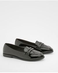 Boohoo - Wide Fit Patent Loafers - Lyst