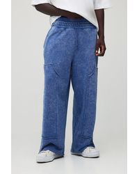BoohooMAN - Wide Leg Washed Carpenter Joggers - Lyst
