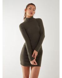 Pink Vanilla - Soft Brushed Roll Neck Dress - Lyst