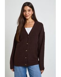 Boohoo - Rib Knit Boyfriend Cardigan - Lyst