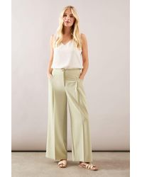Wallis - Petite Wide Leg Pleat Detail Trouser - Lyst