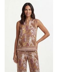 Wallis - Tropical Print Sleeveless Top - Lyst