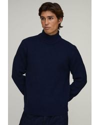 BoohooMAN - Regular Fit Roll Neck Ribbed Knitted Jumper - Lyst