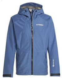 adidas - Gore Pac J Solid Patterned Rain Jacket With Zipped Pocket - Lyst