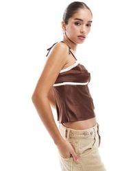 ASOS - Satin Contrast Bust Cup Cami Top - Lyst