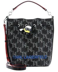 Karl Lagerfeld - Leather Handbag With Magnetic Closure - Lyst