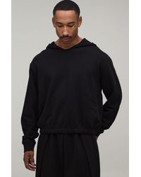 BoohooMAN - Oversized Boxy Loopback V Neck Hoodie - Lyst