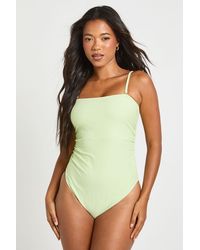 Boohoo - Essentials Detachable Strap Bandeau Swimsuit - Lyst