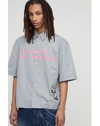 BoohooMAN - Oversized Half Sleeve Microflannel Print Shirt - Lyst