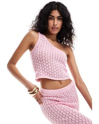 The Frolic - Kristen One Shoulder Knit Beach Crop Top Co-Ord - Lyst