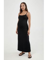 Boohoo - Maternity Basic Sqaure Neck Maxi Dress - Lyst