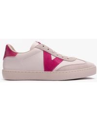 Victoria - Berlin Faux Leather & Split Trainers Fucsia - Lyst