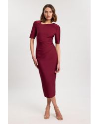 Karen Millen - Petite Bandage Asymmetric Long Sleeve Midi Dress - Lyst