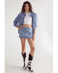 Nasty Gal - Eyelet Detail Denim Skirt - Lyst