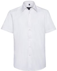 Russell - Collection Oxford Easy-Care Tailored Short-Sleeved Shirt - Lyst