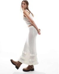 Miss Selfridge - Crochet Maxi Skirt With Frill Detail - Lyst