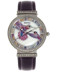 Bertha - Emily Mother-Of-Pearl Leather-Band Watch - Lyst