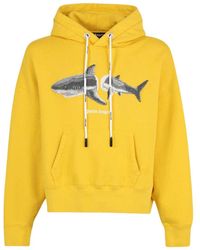 Palm Angels - Shark Logo Bright Hoodie Cotton - Lyst