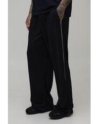BoohooMAN - Tall Wide Leg Tricot Piping Jogger - Lyst