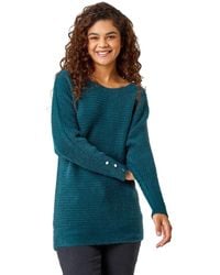 Roman - Button Sleeve Fluffy Jumper - Lyst