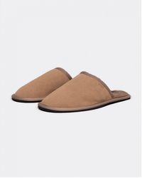 BOSS - Faux-suede Mule Slippers With Rubber Sole - Lyst