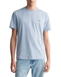 GANT - T Shirts Shield Logo Crew Neck Short Sleeve Cotton Summer Casual Tee - Lyst