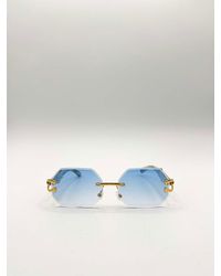 SVNX - Rimless Oval Geometric Sunglasses - Lyst