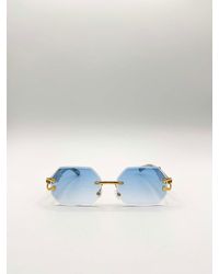SVNX - Rimless Oval Geometric Sunglasses - Lyst