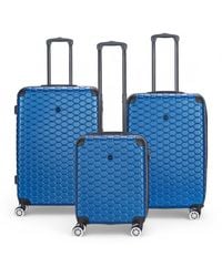 Infinity Leather - Expandable Hard Shell Abs 8 Wheel Luggage Travel Cabin Holiday Bags Suitcase - Lyst