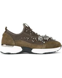 Carvela Kurt Geiger - Suede Fabric Tempo Jewel Sneakers - Lyst