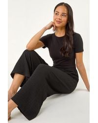 Roman - Petite Textured Cropped Stretch Trouser - Lyst