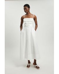 Karen Millen - Cutwork Detail Belted Strappy Midi Dress - Lyst