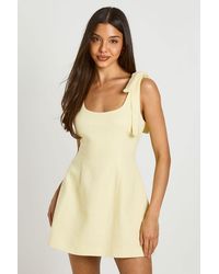 Boohoo - Petite Boucle Scoop Neck Tailored Mini Dress - Lyst