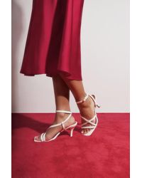 Where's That From - Wheres 'Tiffany' Cross Over Strappy Square Toe Heels - Lyst