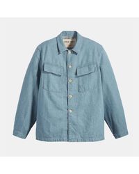 Levi's - Levi's Solid Patterned Shirt Collar Chest Pocket Jacket - Lyst