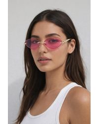 SVNX - Rimless Oval Geo Metal Sunglasses - Lyst